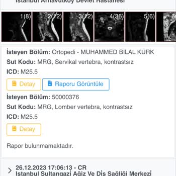 Arnavutköy Devlet Hastanesi MR Sonuçlarının Gecikmesi Üzerine Şikayet