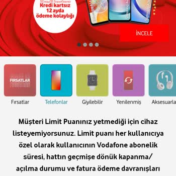 Vodafone Müşteri Limit Puanım Ne İçin Yüklenmiyor?