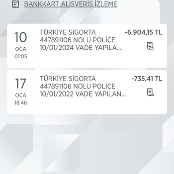 Türkiye Sigorta Fahiş Zamlar... Poliçe İptali İstiyorum