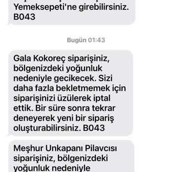 Yemeksepeti Sürekli Sipariş İptali