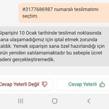 Trendyol Paramı Aldı Yemeğimi Vermedi