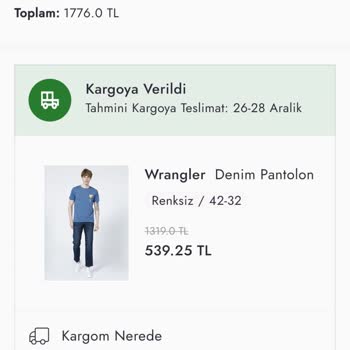 Boyner Uygulaması Siparişimi Teslim Etmedi.