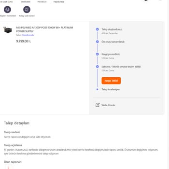 Hepsiburada.com Ürün Değişimi Yapmıyor