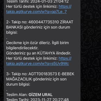 AGT Kurye (aynigunteslim.com) Kredi Kartı Teslimatı Gecikmesi