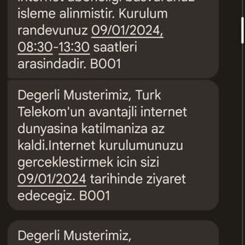 Türk Telekom Ev İnterneti Randevu Tarihine Uyulmaması