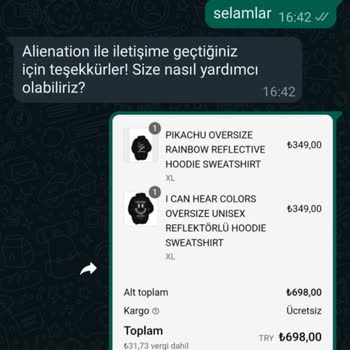 Alienationwear Tarafıma Ulaşmayan Siparişim