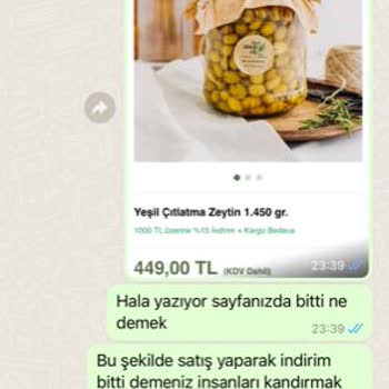 Doğal Anne Eli Kaş Online Alışveriş Sitesinde İndirim Sorunu