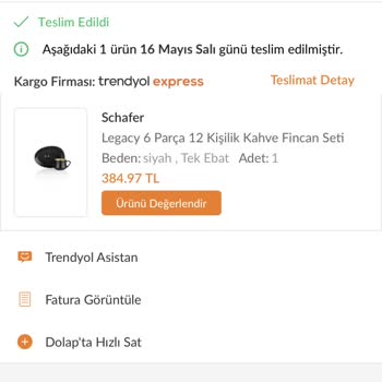 Schafer Fincan Takımı Parçalandı