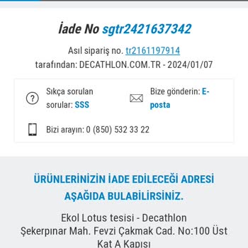Decathlon İade/değişim İle İlgili Mağduriyet