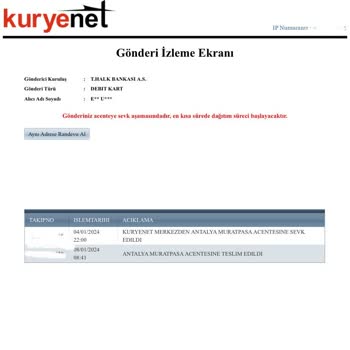Kuryenet Acenteye Sevk Ve Müşteri Temsilcisine Ulaşamama