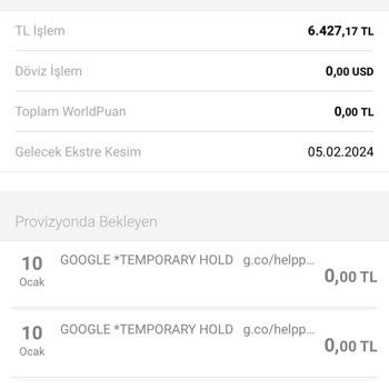 VakıfBank K. Kartı Googleads Ve Param/DeFacto İzinsiz İşlem Yapılmış.
