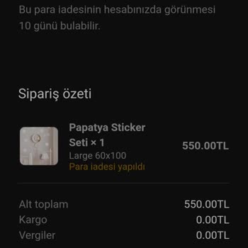 Gist Kids Gördüğüm Fiyattan Ödemesini Yaptığım Ürünün İadesini Yaptı