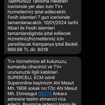 Turkcell TV+ Superonline Ve Hediye TV+ İçin Mağdur Edildim