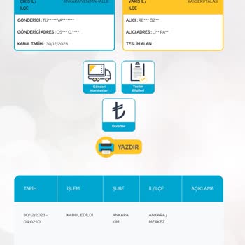 PTT Kargo İç Dağıtıma Çıkarmadığı Kargo