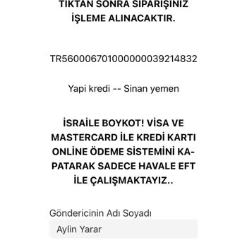 Bianca Butik Sipariş Durumu Sorunu