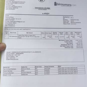 Birnumara.com'dan Aldığım İpad'de Faturada Seri No Yazmıyor