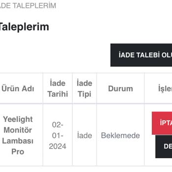 Yeelight Türkiye Yeelight Para İadesi Yapmıyor.