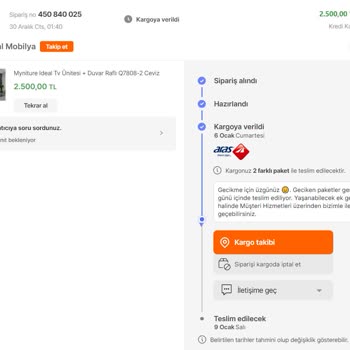 Festival Mobilya Online Alışverişte Teslimat Süreci Gecikmesi