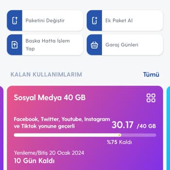 Turkcell Sürpriz Extra 70GB Sürekli Aşım Yapması
