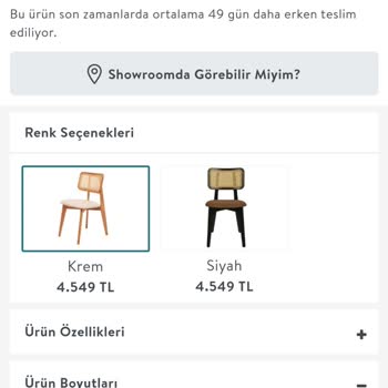 Vivense Sandalyeler Ve Renk Farkları