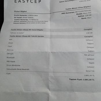 EasyCep AVM Şubesinde Yaşadığım Satış Sonrası Ödeme Problemi