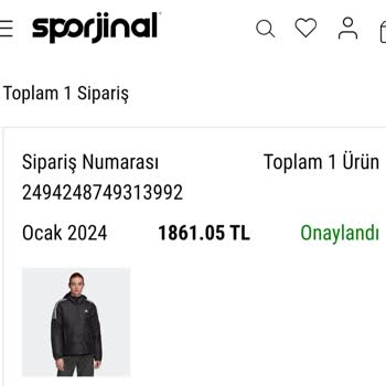 Sporjinal Siparişin Kargoya Verilmemesi