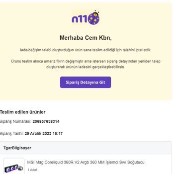 Sürat Kargo Ürünü Kaybetti Ama N11 İade Talebimi Reddediyor