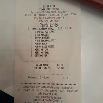 Popeyes Maxi Menü Hayal Kırıklığı