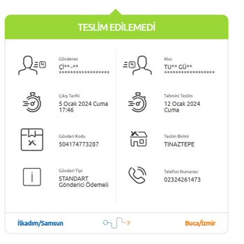 Yurtiçi Kargo Tınaztepe Şube 504174773287 Kargomu Teslim Etmedi