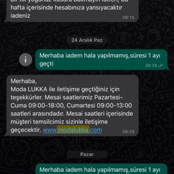 Modalukka Ücret İade Edilmemesi