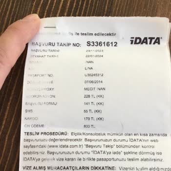 iData Vize Başvuru Sonucu