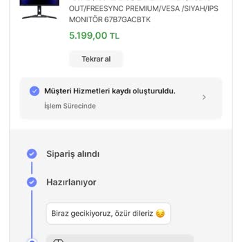 Hepsiburada.com Aldığım Lenovo R25i-30 Monitörü Göndermiyor.