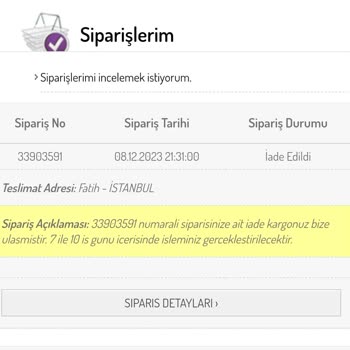Sefamerve İade Ücretini Ödemiyor!