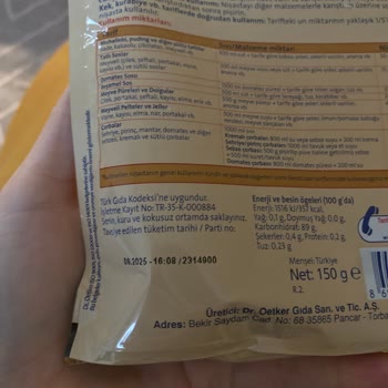 Dr. Oetker Nişasta Plastik Kokusu