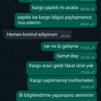 Vozol Ödemesi Yapıldığı Halde Gönderilmeyen Ürün