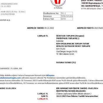 Vodafone Yanlış Fatura Ve Düzeltilmemesi