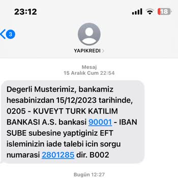 Kuveyt Türk Gönderdiğim Param İade Edilmedi