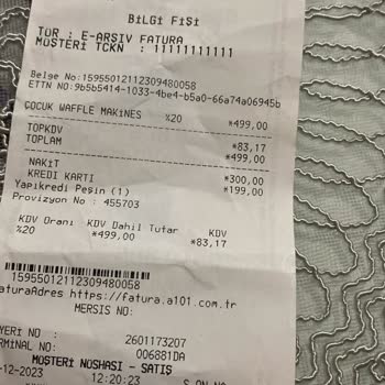 A101 Kiwi Markalı Çocuk Waffle Makinesi İadesi