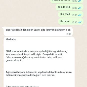 Sompo Sigortanın Kusurlu Tarafa Parça Gönderimi Ve Ödeme İstemesi