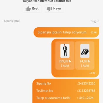 Trendyolmilla Trendyol İptal Talebimi Kabul Etmiyor