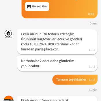 Trendyol Siparişimi Eksik Gönderiyor. Tedarik Etmiyor. Zam Yediriyor