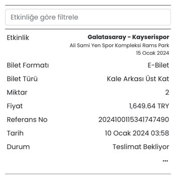 Banabilet Teslimat Bekleniyor
