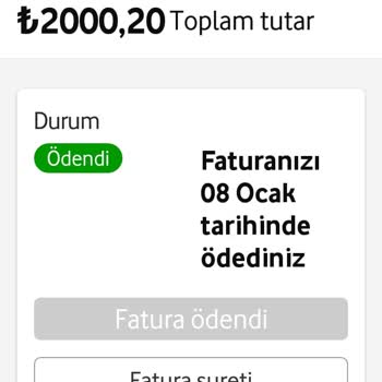Vodafone Fatura Bedelinin İade Edilmesi