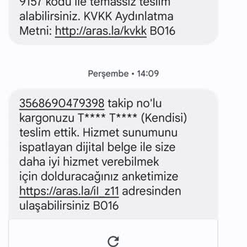 Aras Kargo Ürünümü Teslim Almadım