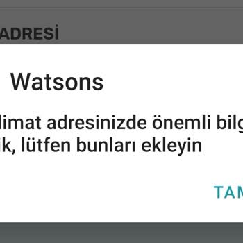Watsons Adres Kabul Edilmiyor