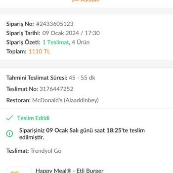 Trendyol Yemek Mağduriyet İade Yok