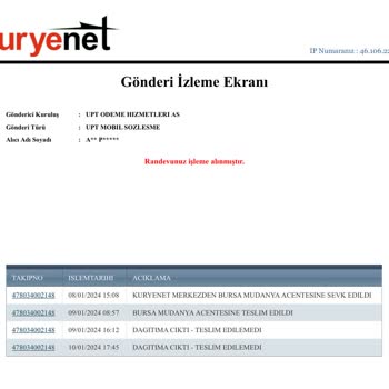 Kuryenet Şirkete İletişim Yok