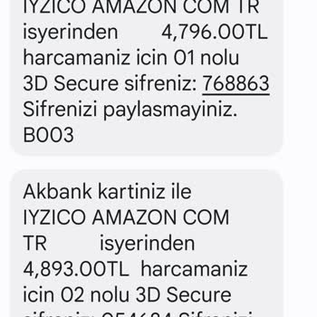 Amazon Hesabında Gözüküyor