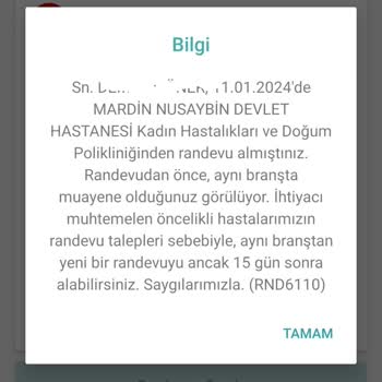 MHRS (Merkezi Hekim Randevu Sistemi) Onayım Olmadan, Henüz Günü Gelmeyen Randevum İptal Edilmiş.