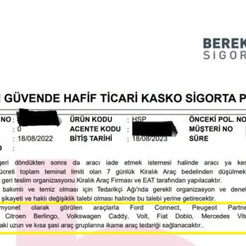 Bereket Sigorta ''mağduriyette 1 Numara''.